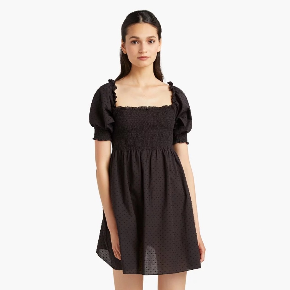 NWOT Hill House Home Athena Black Swiss Dot Size Nap Mini Dress